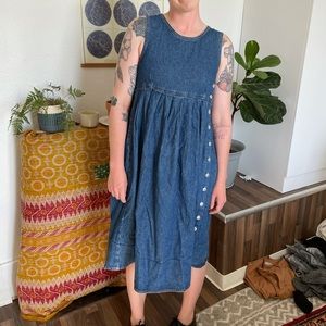 Urban outfitters denim midi babydoll dress